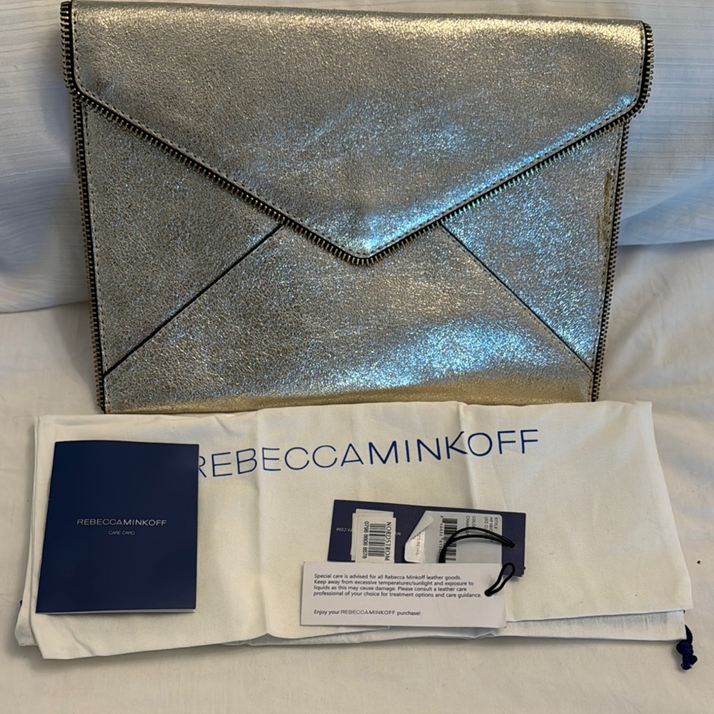 Rebecca Minkoff Metallic Silver Clutch